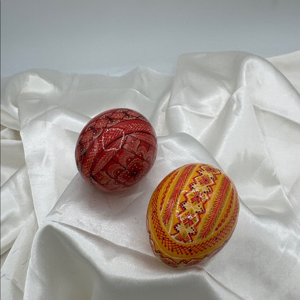 Colorful Decorative Pansky Style Ukrainian Eggs.